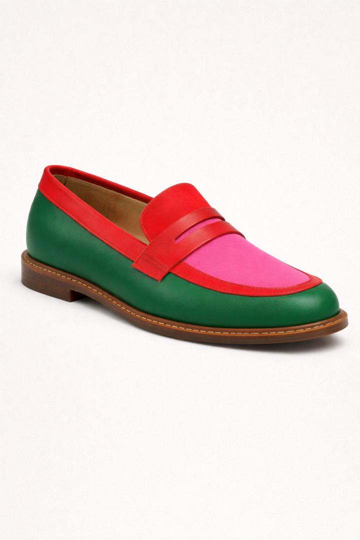 Zapatos loafers combinado en colores vivos para mujer - Nadine