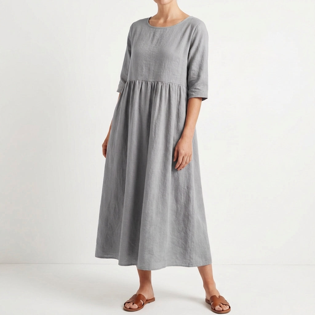 Cielo | Vestido Midi Holgado Manga Media Mujer
