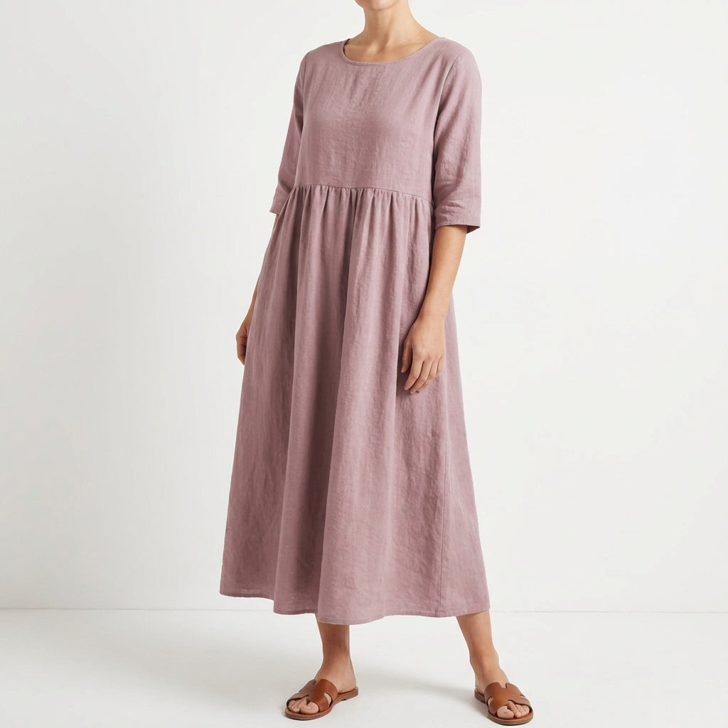 Cielo | Vestido Midi Holgado Manga Media Mujer
