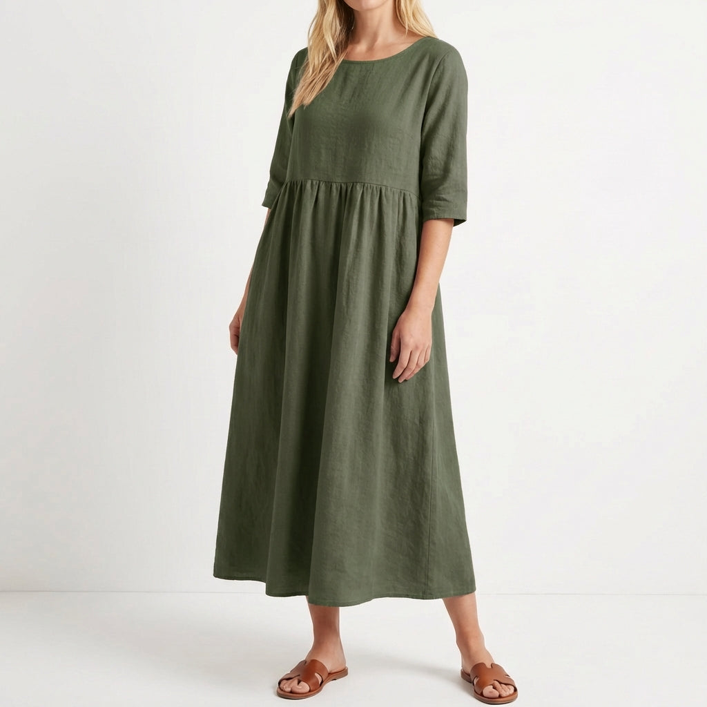Cielo | Vestido Midi Holgado Manga Media Mujer