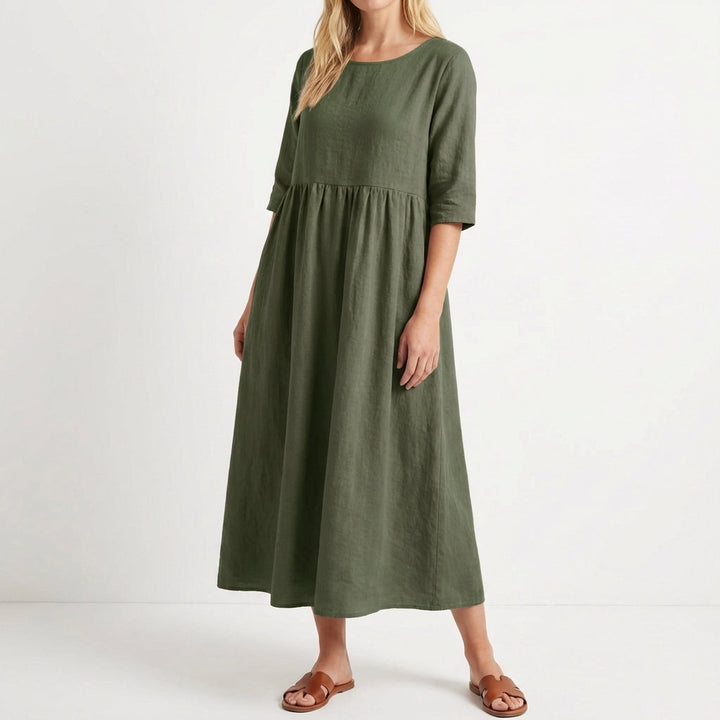 Cielo | Vestido Midi Holgado Manga Media Mujer