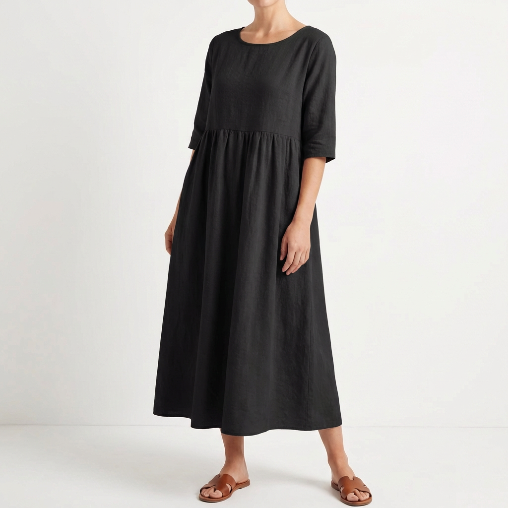 Cielo | Vestido Midi Holgado Manga Media Mujer