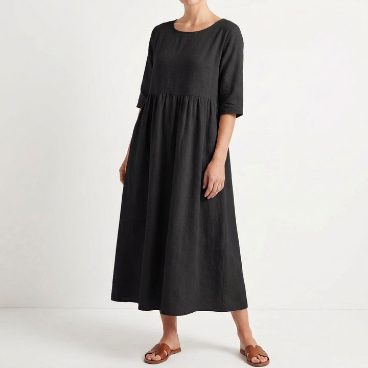 Cielo | Vestido Midi Holgado Manga Media Mujer