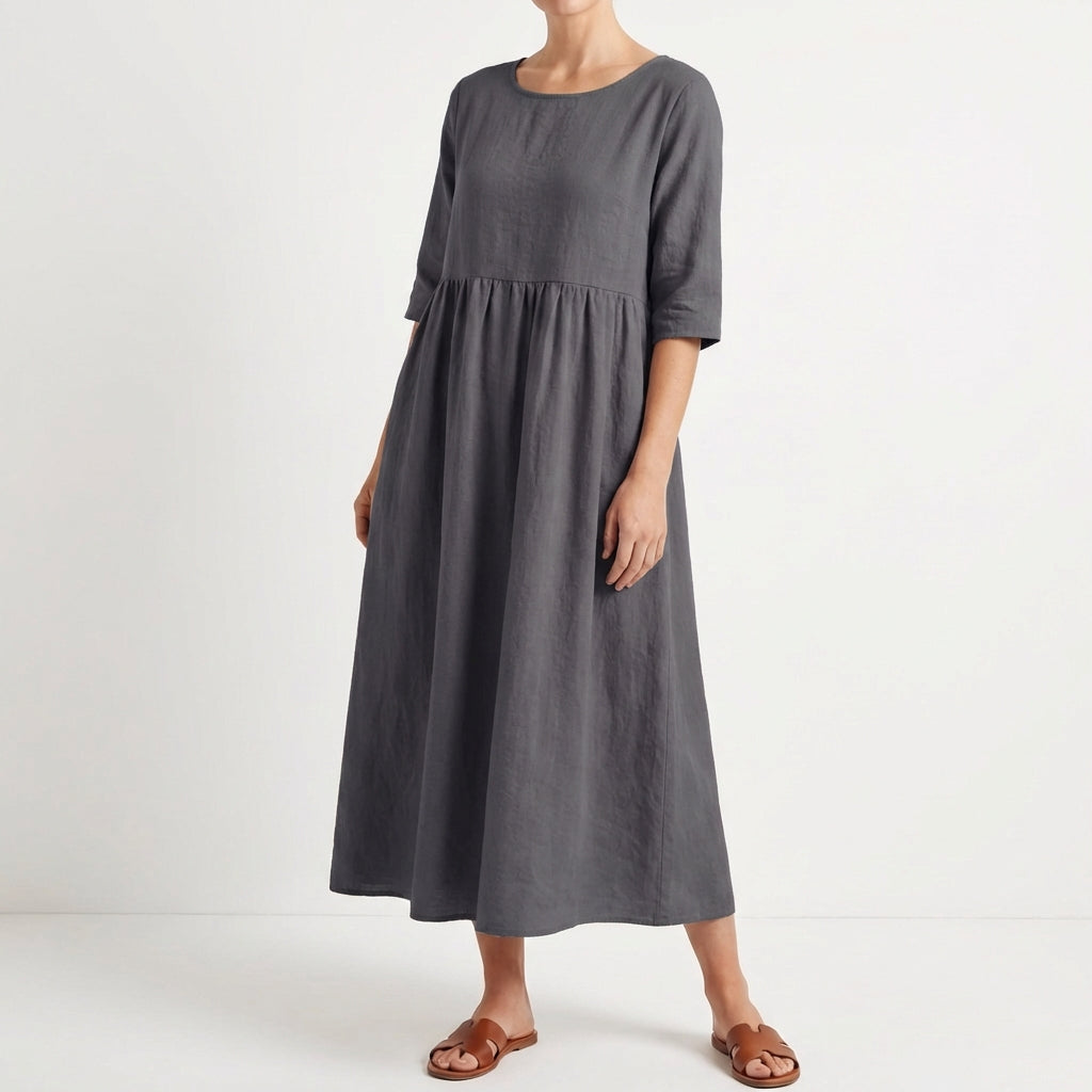 Cielo | Vestido Midi Holgado Manga Media Mujer