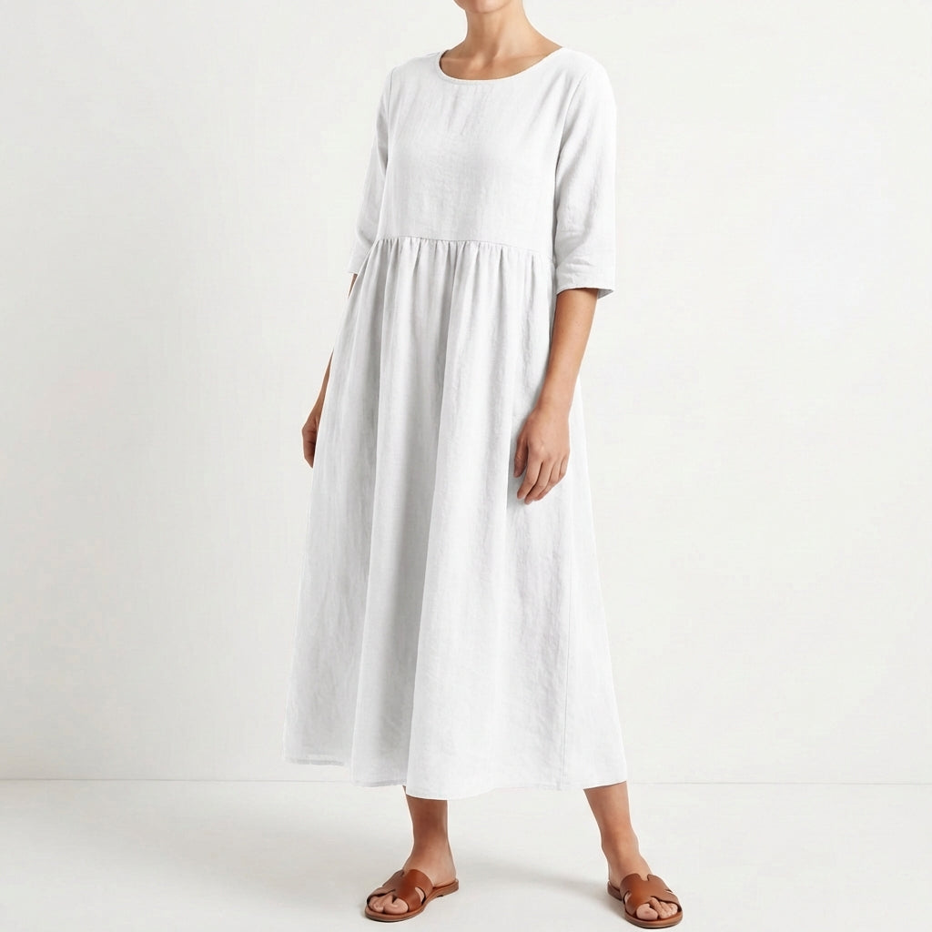 Cielo | Vestido Midi Holgado Manga Media Mujer