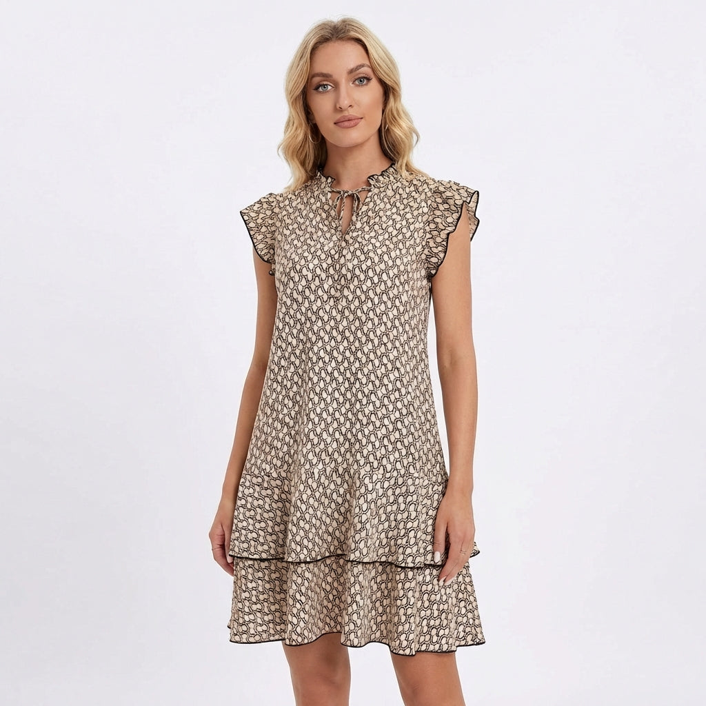 Dalia | Vestido Corto Volantes Manga Mariposa Mujer