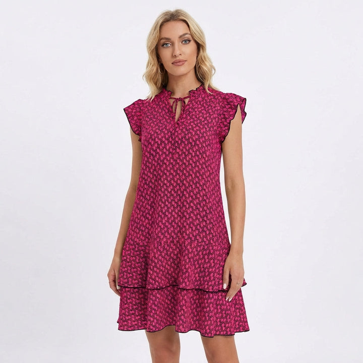 Dalia | Vestido Corto Volantes Manga Mariposa Mujer
