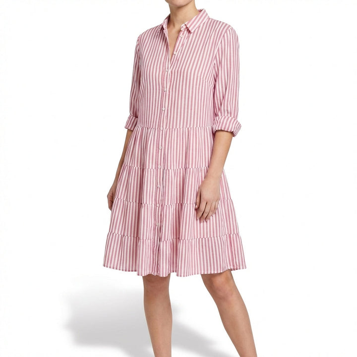 Emilia | Vestido Camisero Rayas Escalonado Mujer