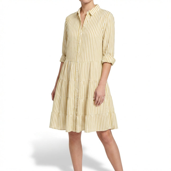 Emilia | Vestido Camisero Rayas Escalonado Mujer