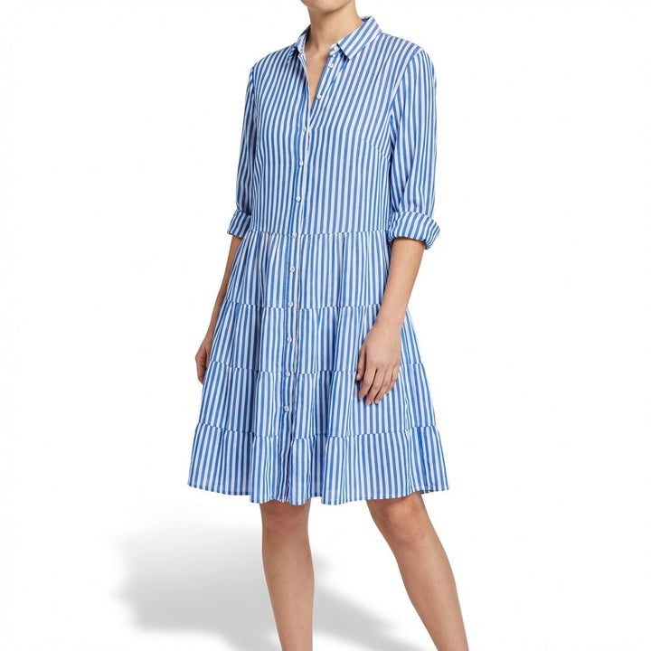 Emilia | Vestido Camisero Rayas Escalonado Mujer