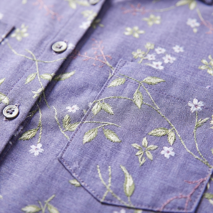 Flora | Camisa Estampada Manga Corta Mujer Casual