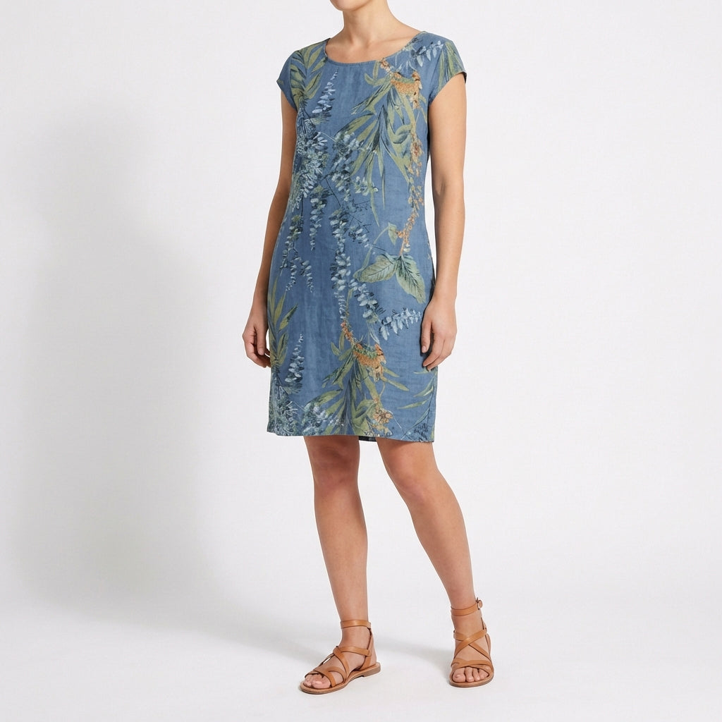 Gala | Vestido Recto Estampado Botánico Mujer