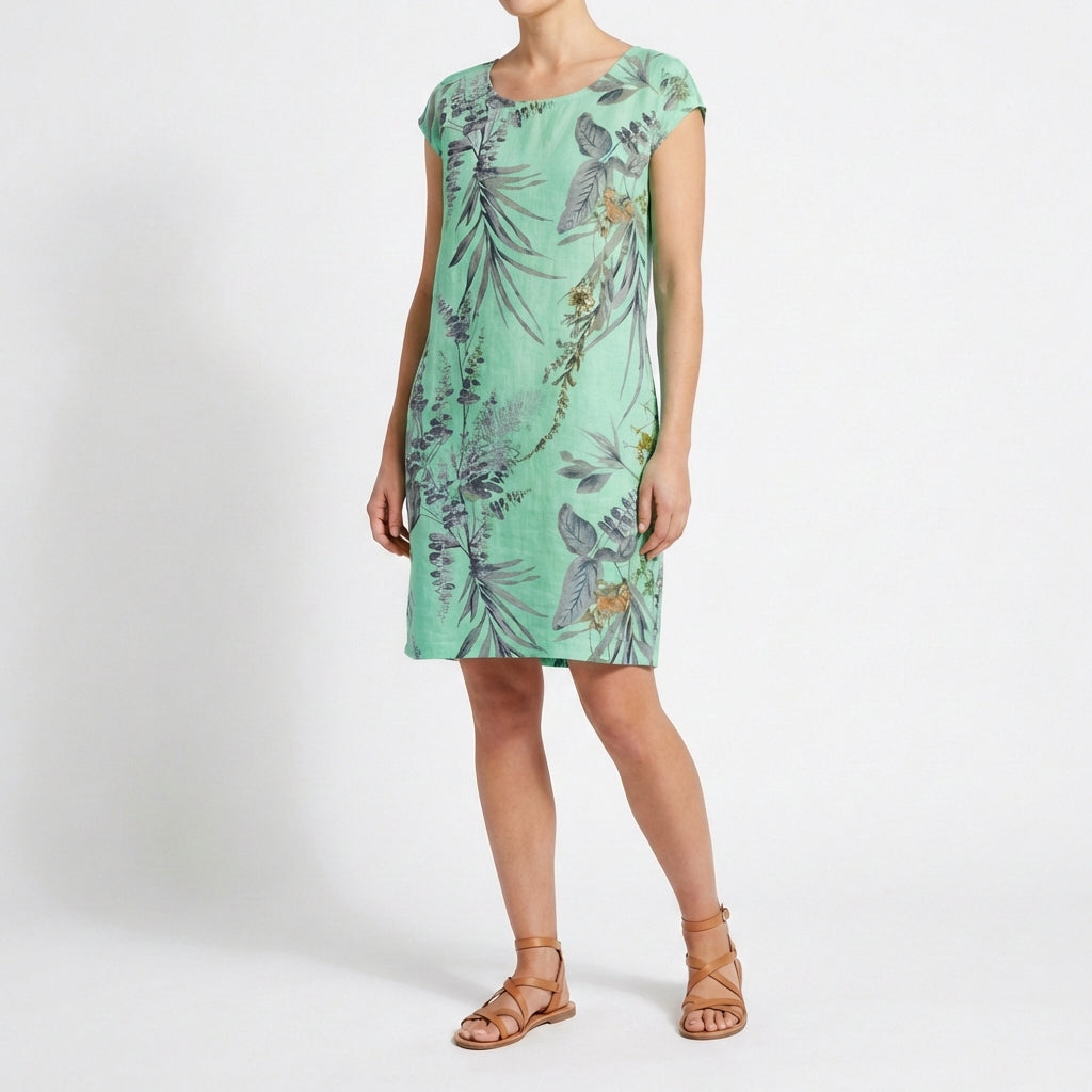 Gala | Vestido Recto Estampado Botánico Mujer