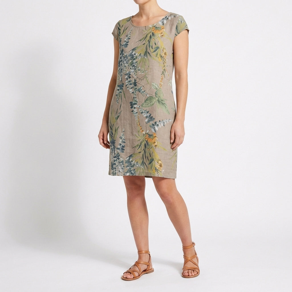 Gala | Vestido Recto Estampado Botánico Mujer