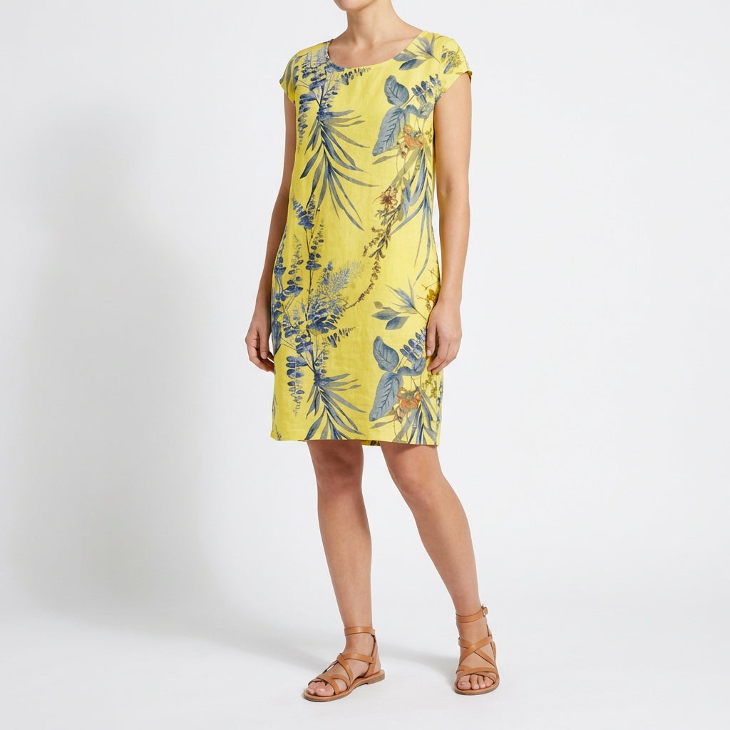 Gala | Vestido Recto Estampado Botánico Mujer