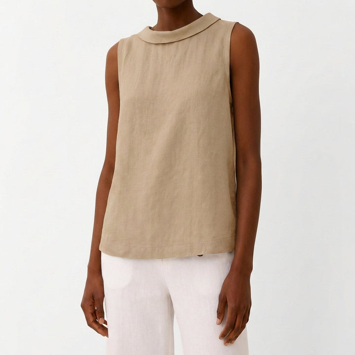 Laia | Mujer Top Sin Mangas Cuello Barco