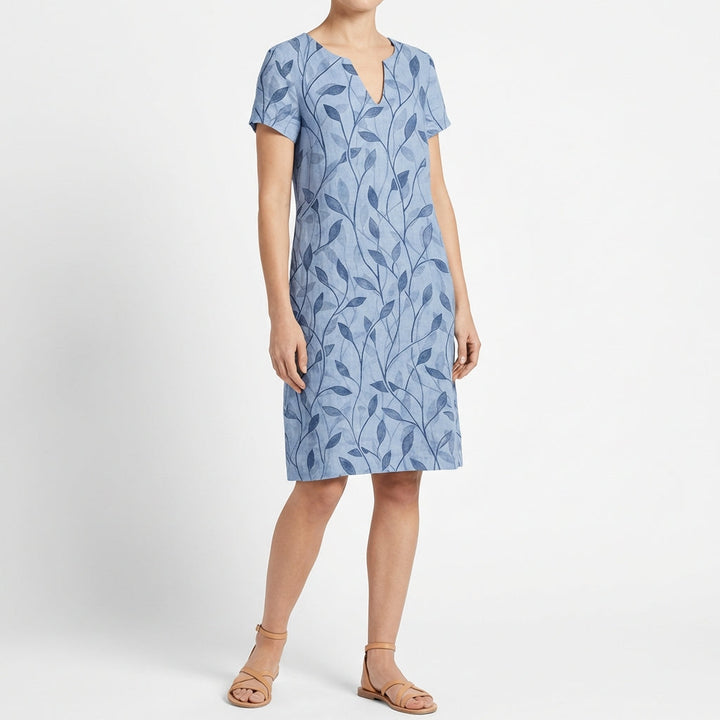 Laurel | Vestido Recto Estampado Hojas Mujer Casual