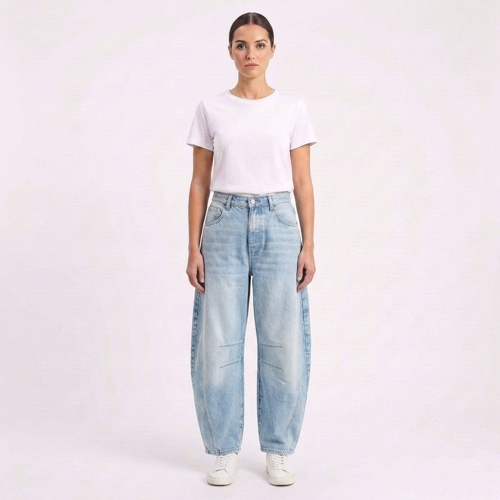 Lucia | Vaqueros Mujer Con Pernera Curva Y Costuras Decorativas | Moderno