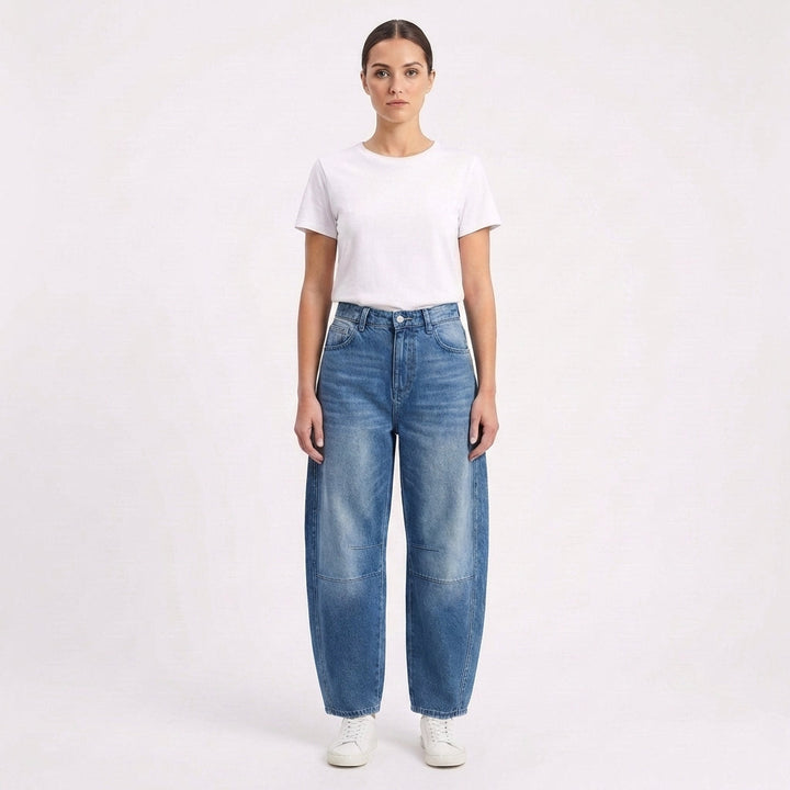 Lucia | Vaqueros Mujer Con Pernera Curva Y Costuras Decorativas | Moderno