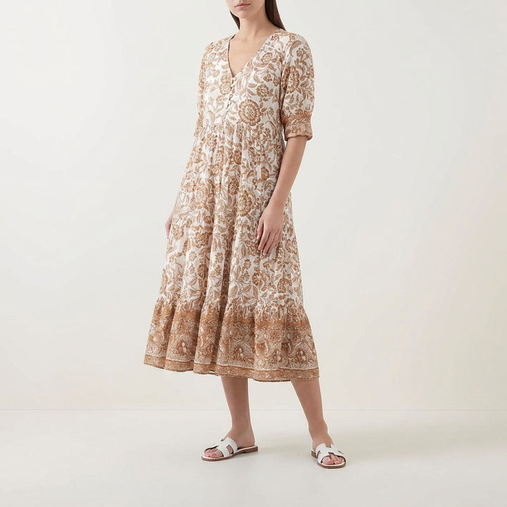 Marina | Vestido Largo Floral Escote V Mujer Boho