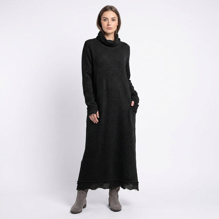 Nieves | Vestido Largo Punto Bolsillos Mujer