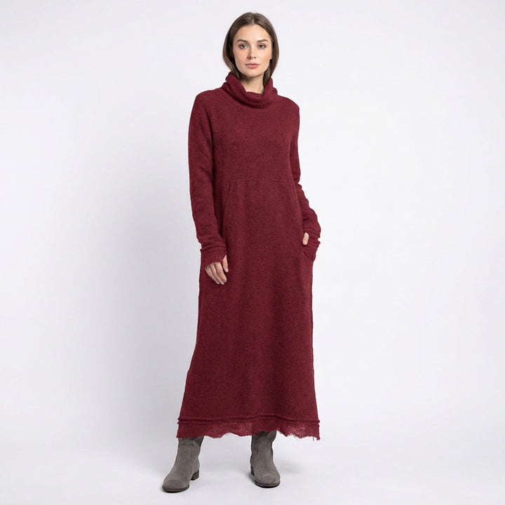 Nieves | Vestido Largo Punto Bolsillos Mujer