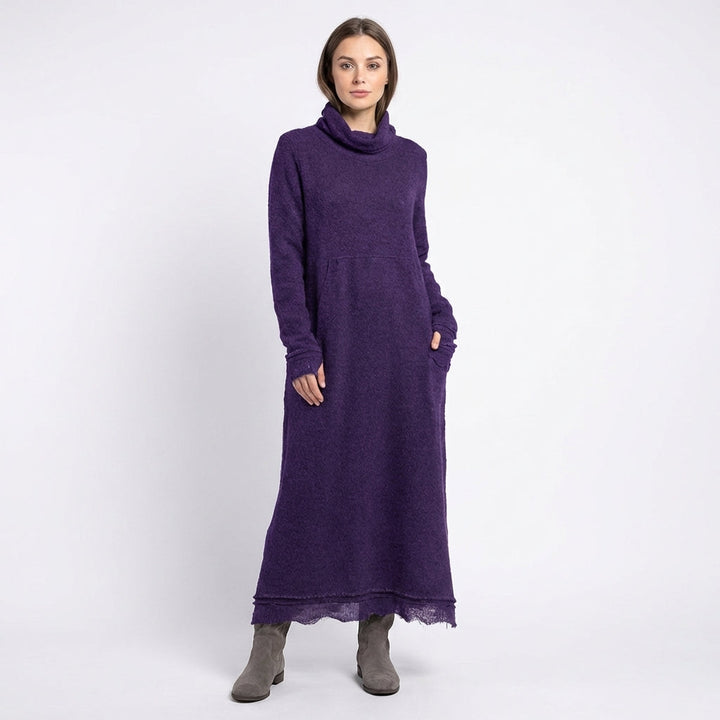 Nieves | Vestido Largo Punto Bolsillos Mujer