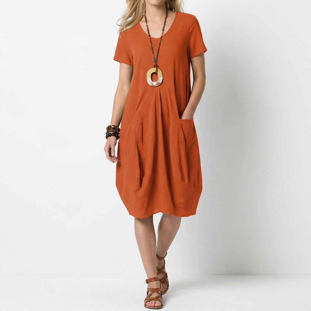 Nuria | Vestido Globo con Bolsillos Mujer