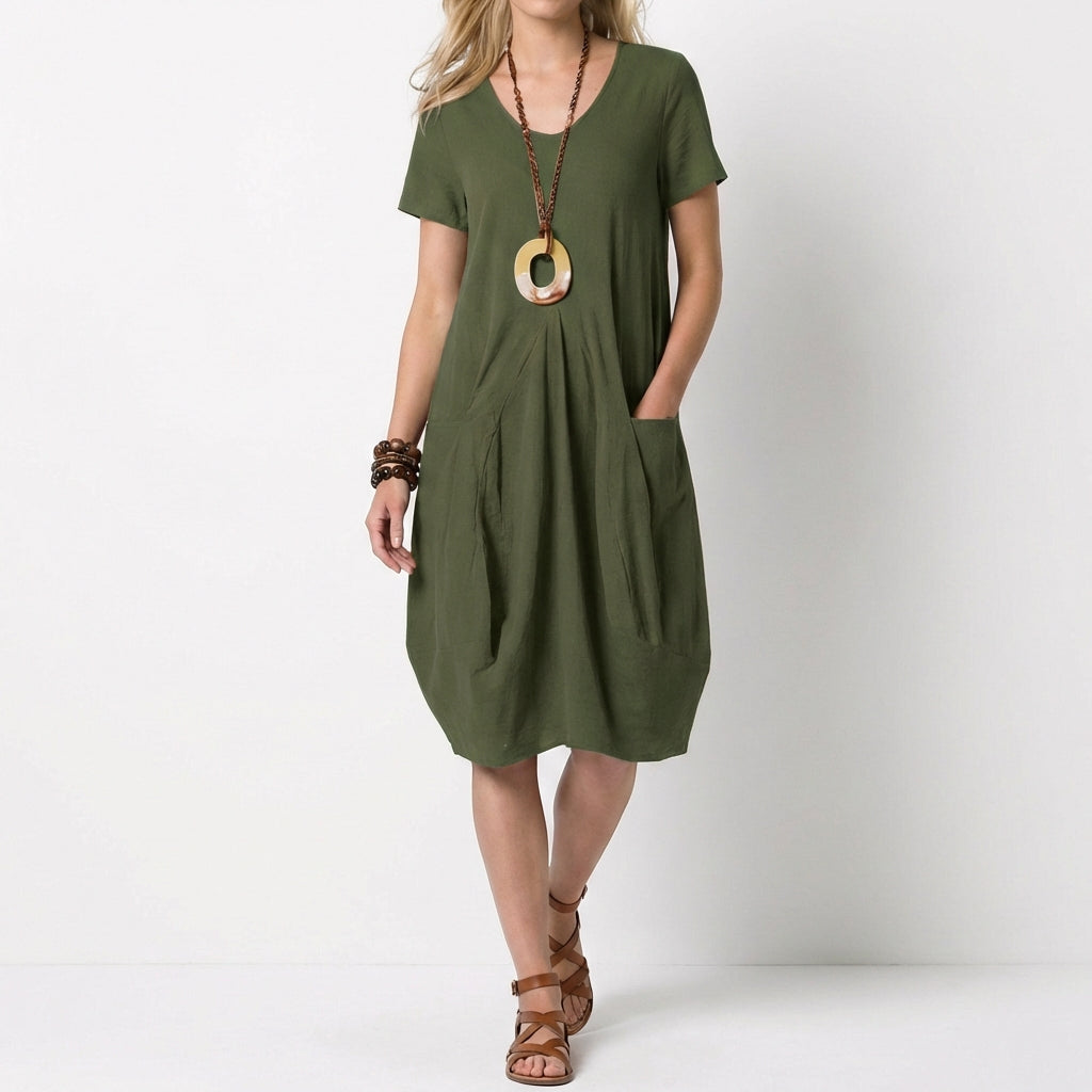 Nuria | Vestido Globo con Bolsillos Mujer