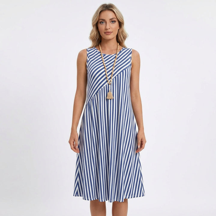 Ondina | Vestido Midi Rayas Sin Mangas Mujer