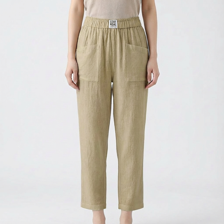 Rea | Pantalones Rectos de Cintura Elástica para Mujer