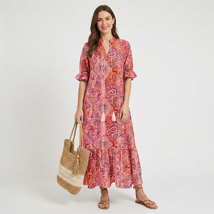 Remedios | Vestido Largo Paisley con Borlas Mujer Boho
