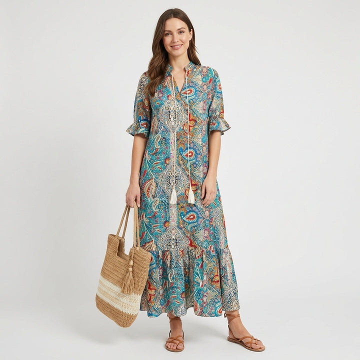 Remedios | Vestido Largo Paisley con Borlas Mujer Boho