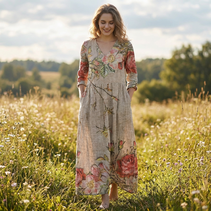 Rosalía | Vestido Largo Floral Holgado Mujer Boho