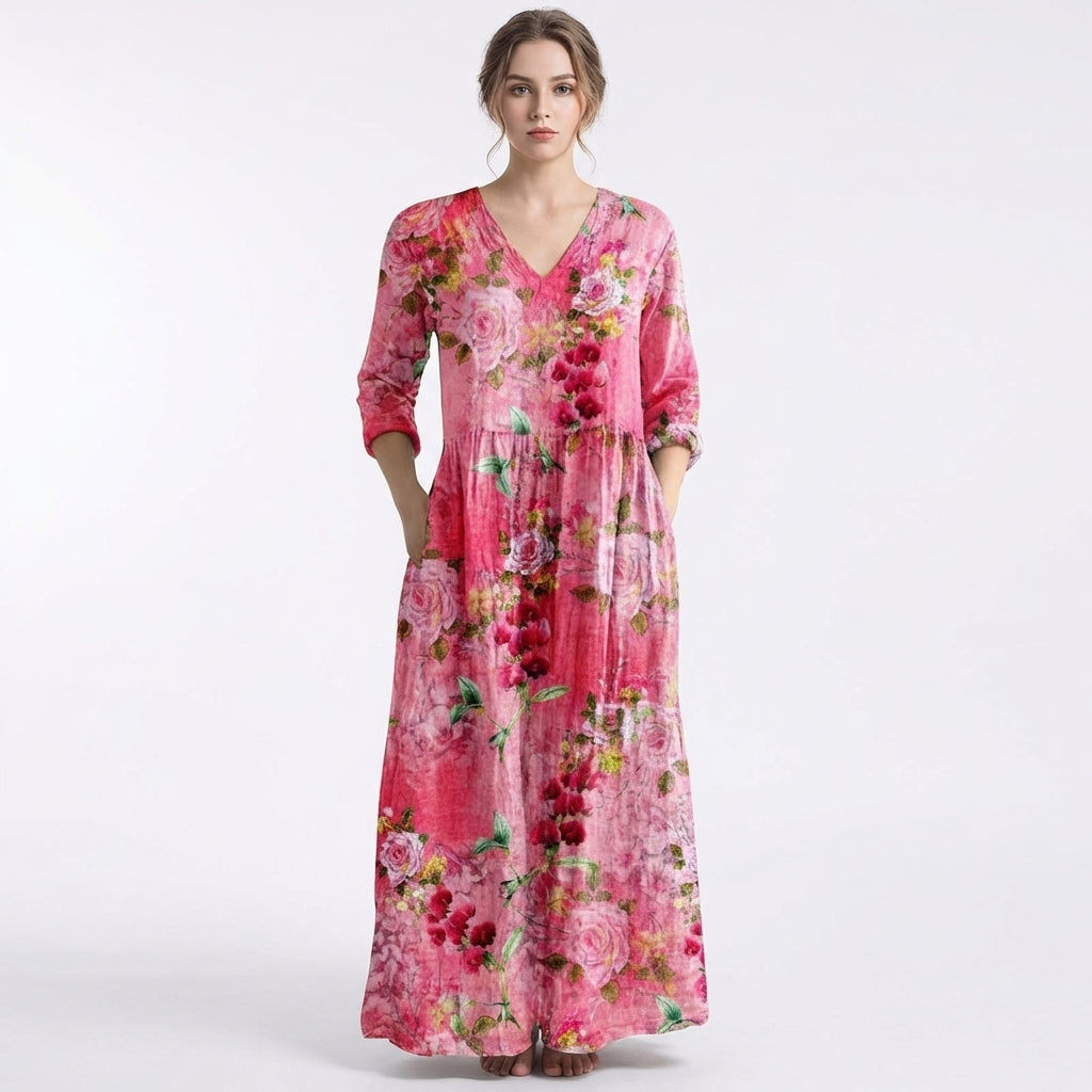 Rosalía | Vestido Largo Floral Holgado Mujer Boho