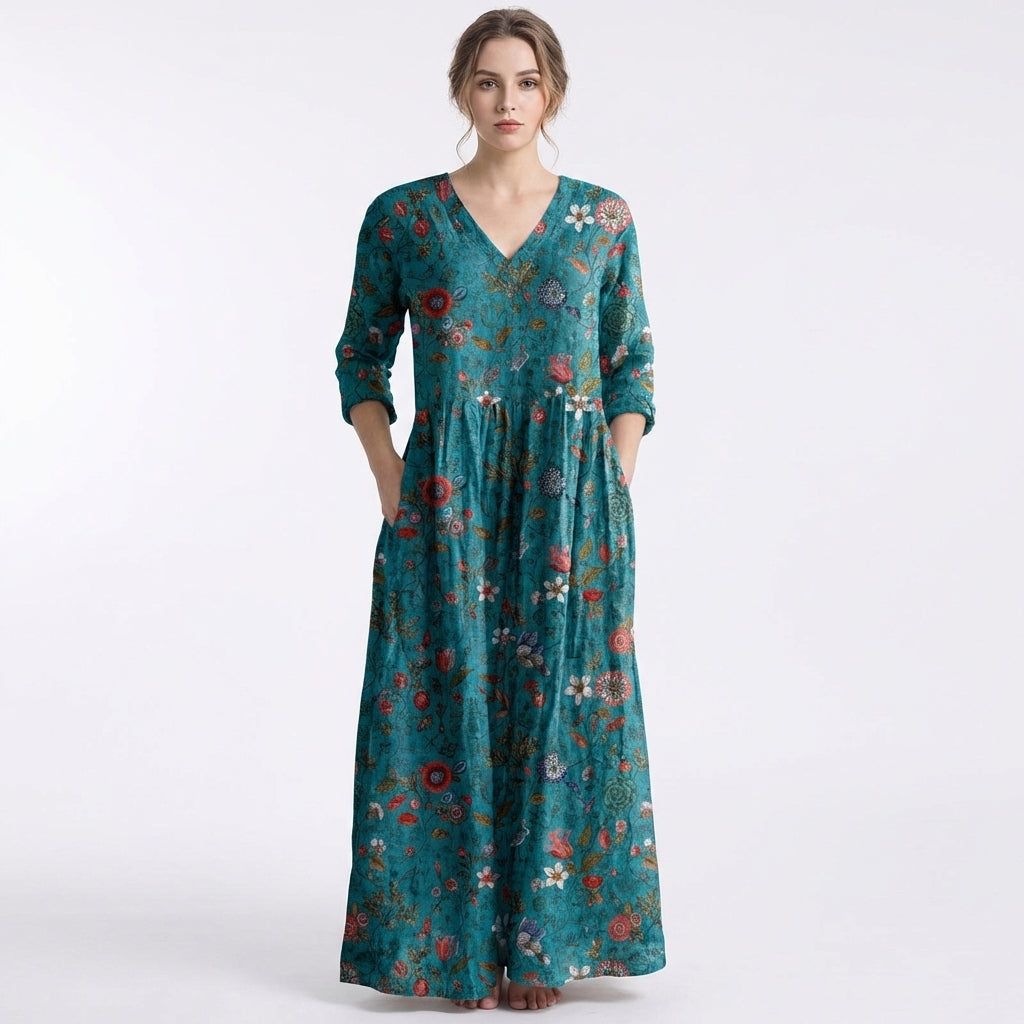 Rosalía | Vestido Largo Floral Holgado Mujer Boho