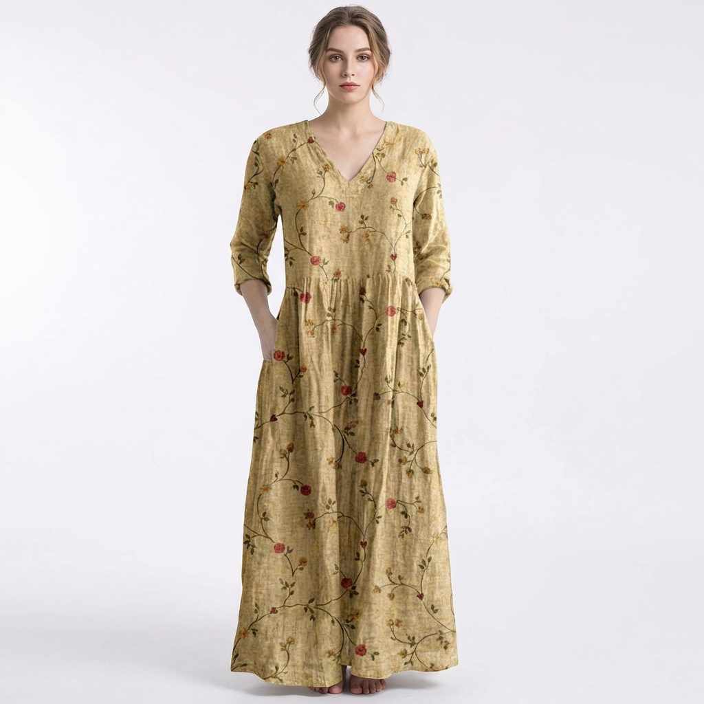 Rosalía | Vestido Largo Floral Holgado Mujer Boho