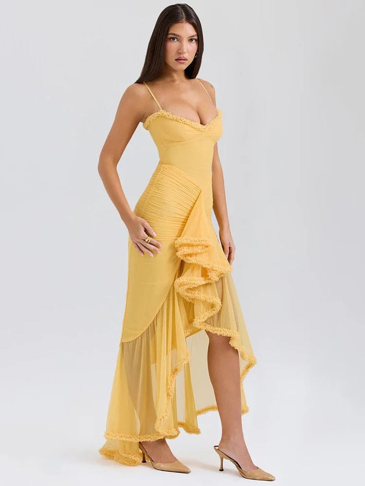 Julia - Vestido largo casual de tirantes con encaje para mujer