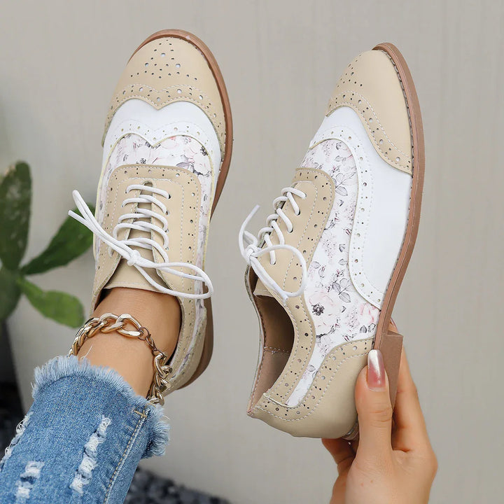 Zapatos oxford multicolor con acabado brillante para mujer - Aurora