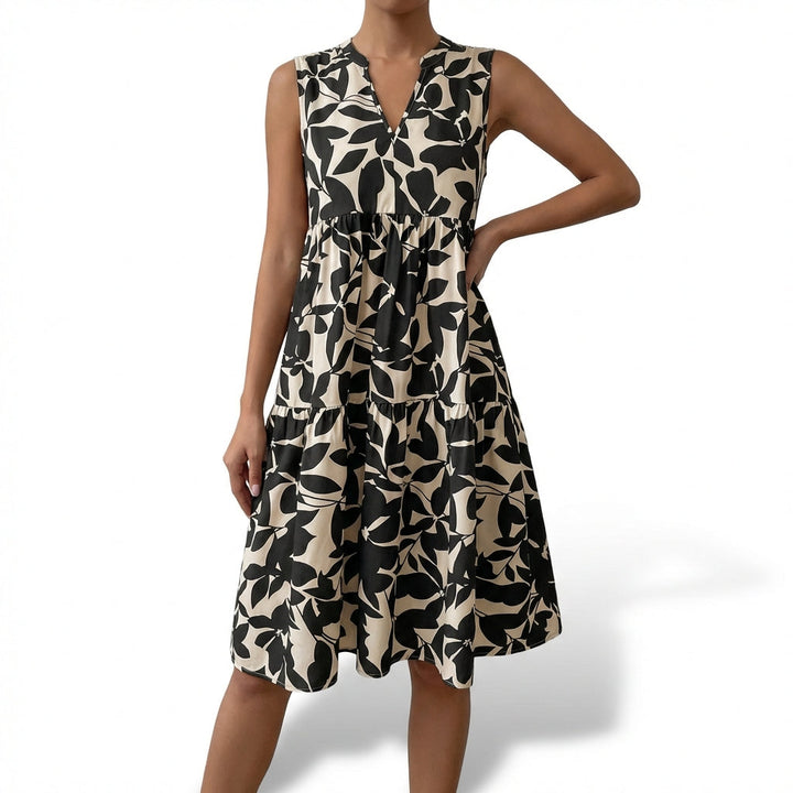 Selva | Vestido Sin Mangas Estampado Escalonado Mujer