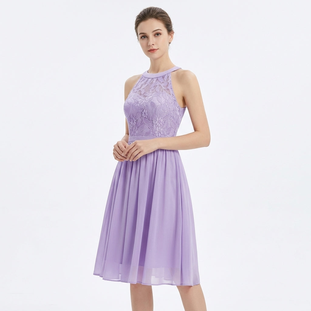 Sofia | Vestido Midi Mujer Con Escote Halter Y Falda Fluida | Elegante