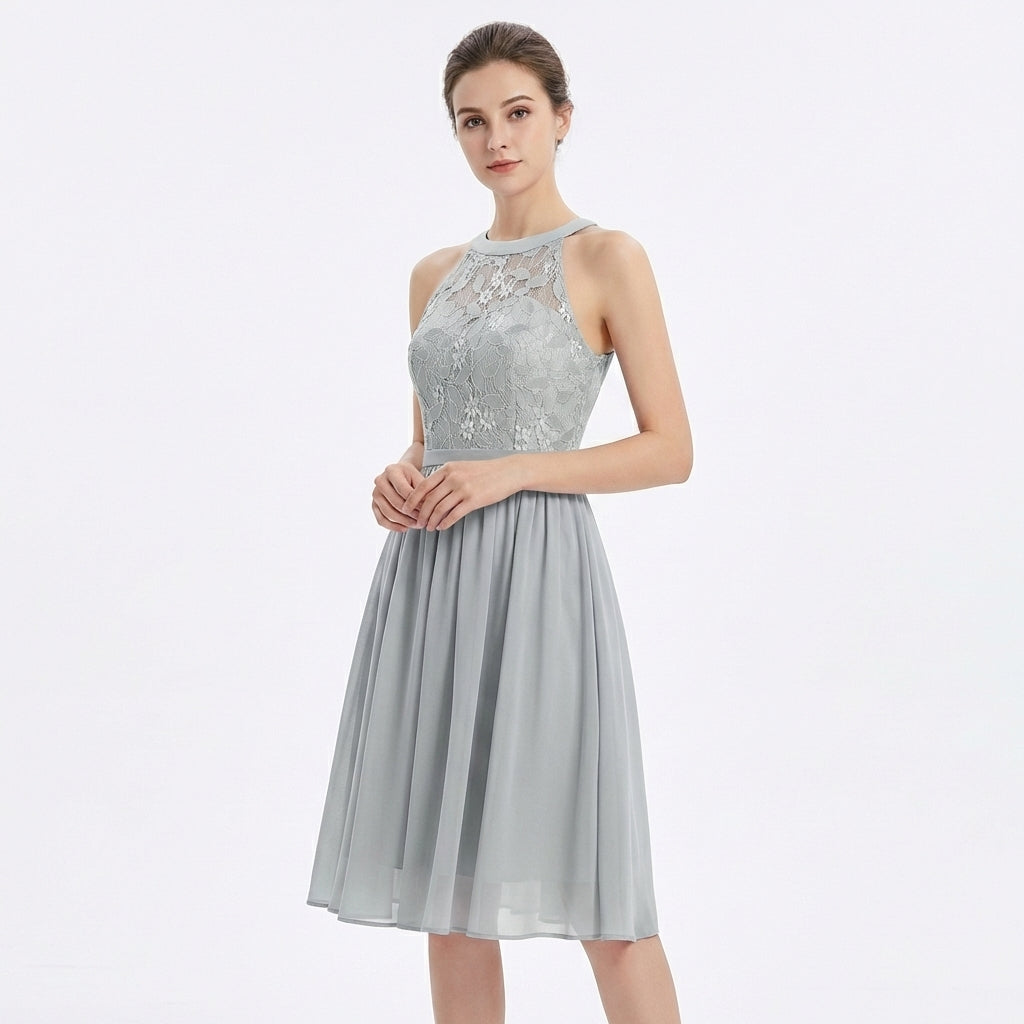 Sofia | Vestido Midi Mujer Con Escote Halter Y Falda Fluida | Elegante