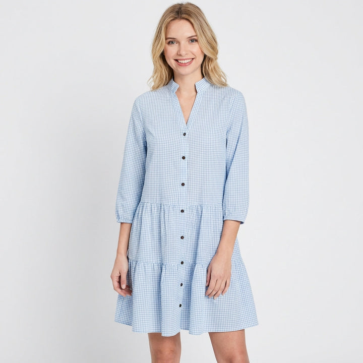 Tuva | Vestido Corto Cuadros Vichy Escalonado Mujer