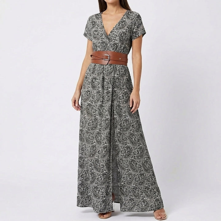 Valentina | Mujer Vestido Largo Estampado con Abertura