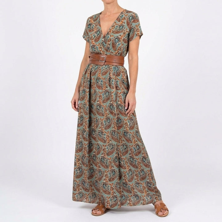 Valentina | Mujer Vestido Largo Estampado con Abertura