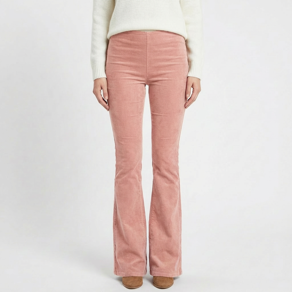 Valeria | Pantalón Mujer Con Pernera Acampanada Y Talle Alto | Retro