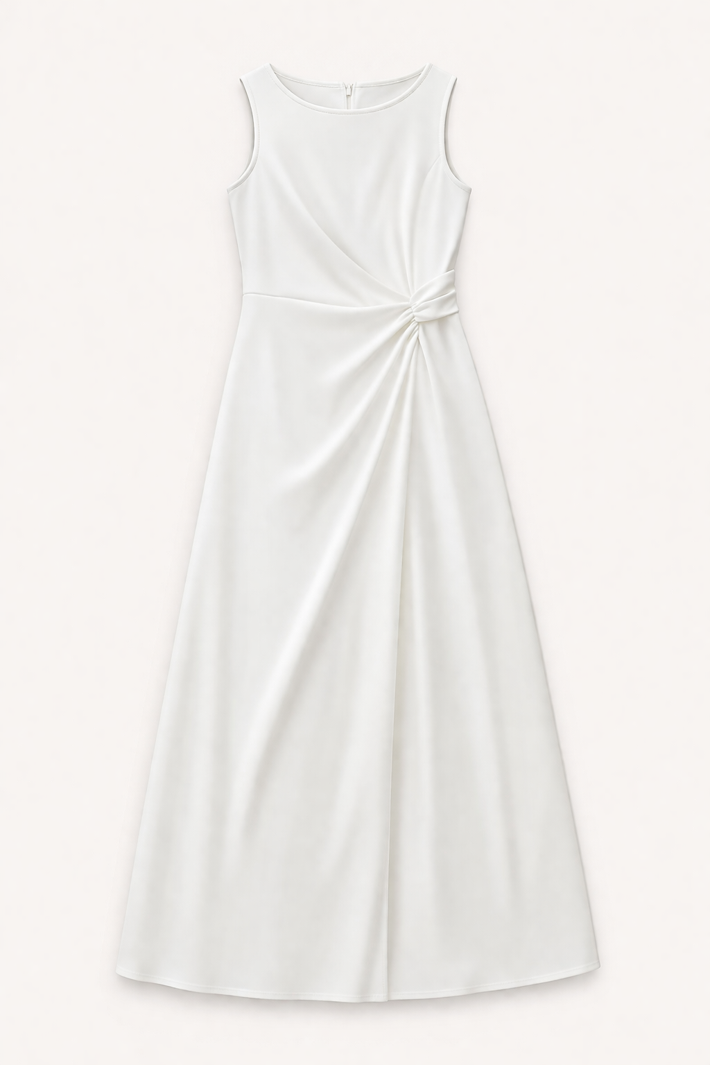 Vestido largo entallado con drapeado lateral y abertura para mujer - Helga