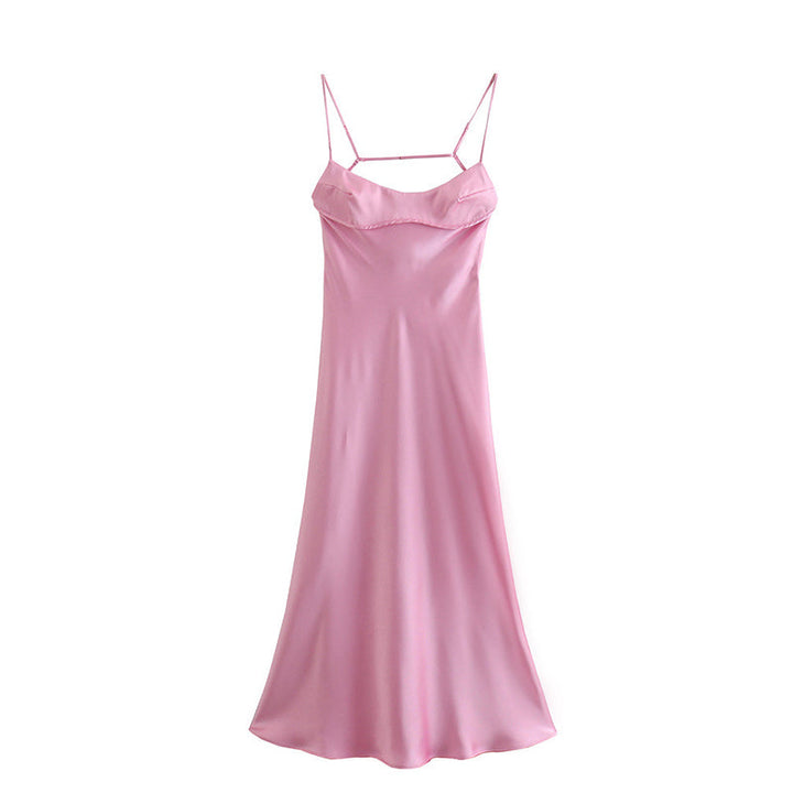 Vestido maxi de tirantes con escote recto elegante - Ashley