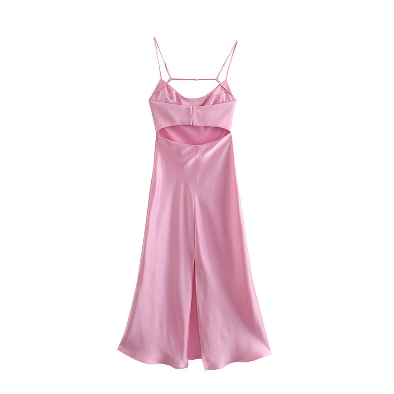 Vestido maxi de tirantes con escote recto elegante - Ashley