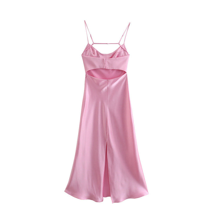 Vestido maxi de tirantes con escote recto elegante - Ashley